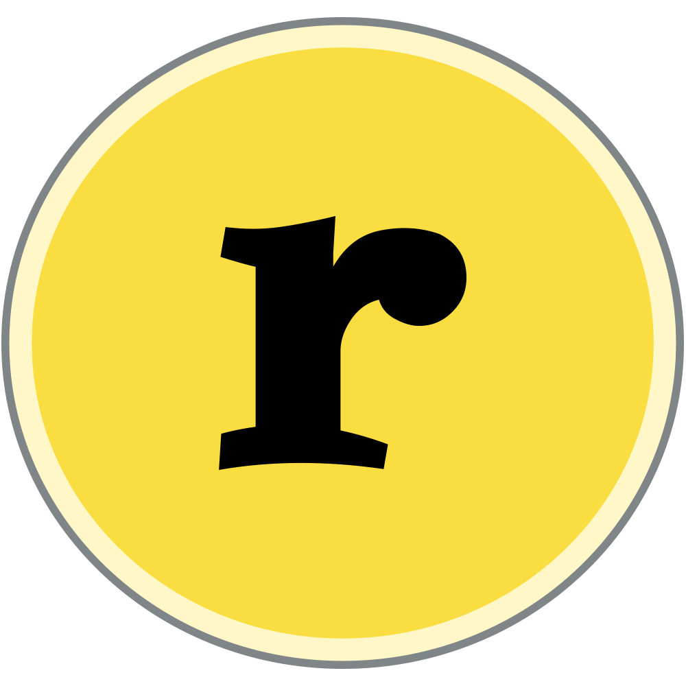 roots hummus logo letter R icon